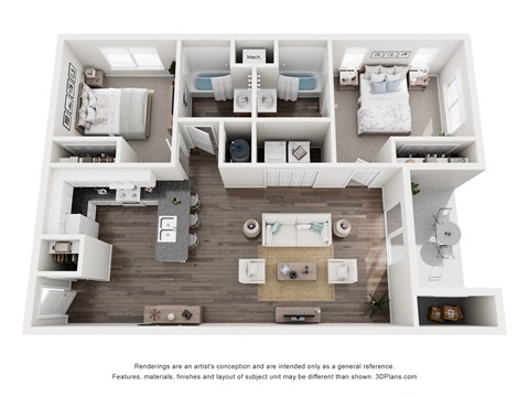 The Crest| 2 Bedroom 2 Bathroom Floor Plan